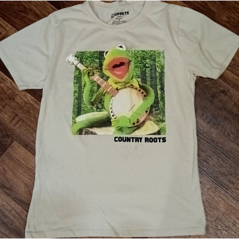 KERMIT MUPPETS GRAPHIC TEE MENS MEDIUM BANJO COUNTRY ROOTS